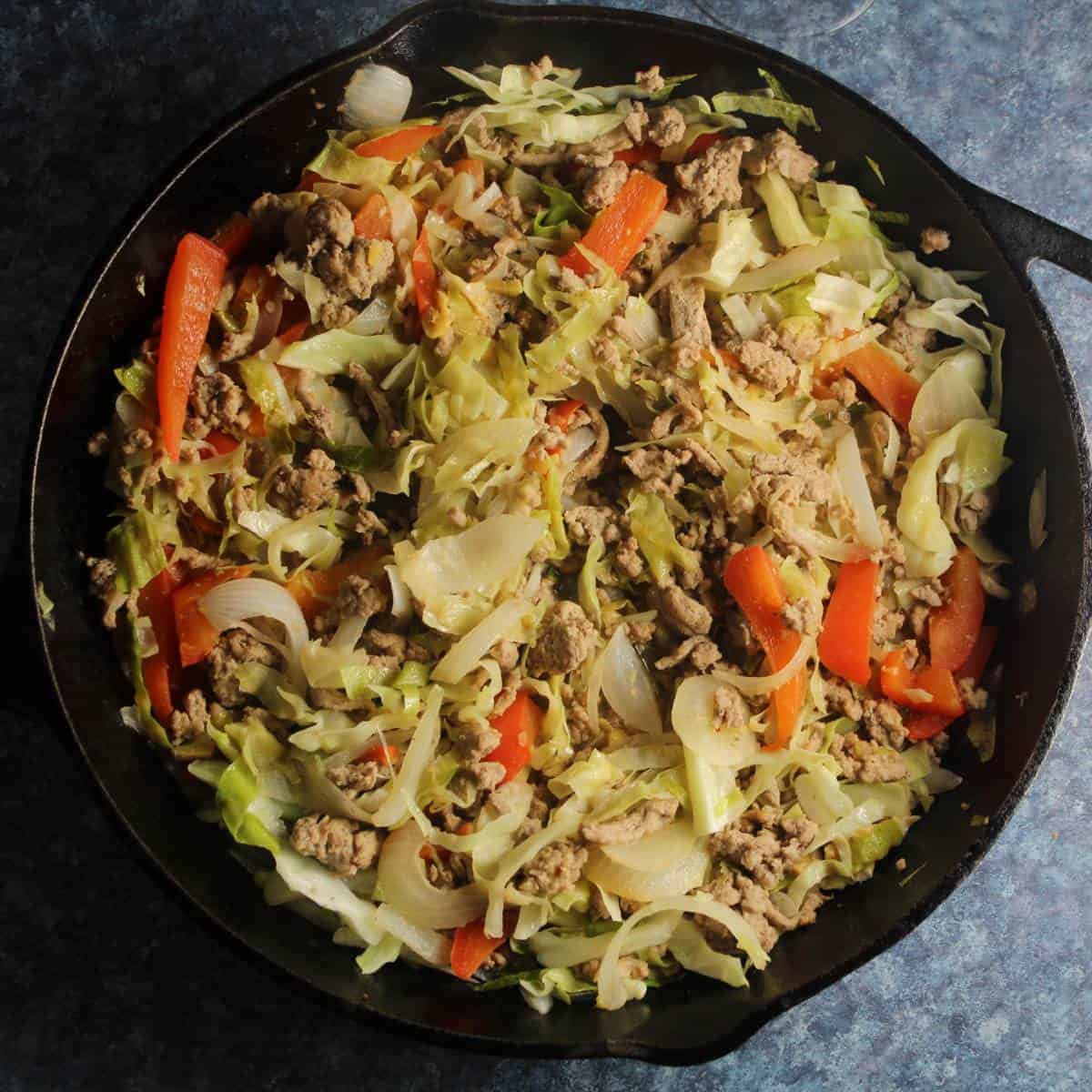 Easy Ground Turkey Cabbage Stir-Fry - Cooking Chat