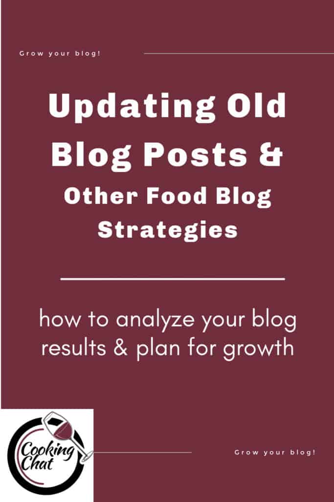 graphic with text about updating old food blog posts.