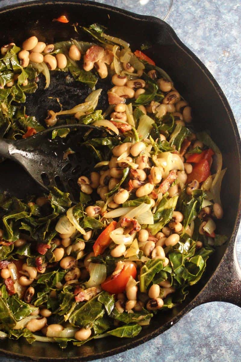 Black-Eyed Peas with Collard Greens Recipe - Cooking Chat