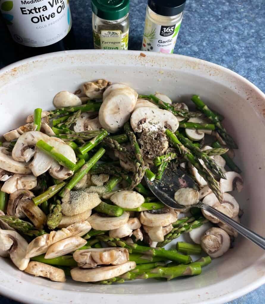 Roasted Asparagus and Mushroom Pasta Cooking Chat