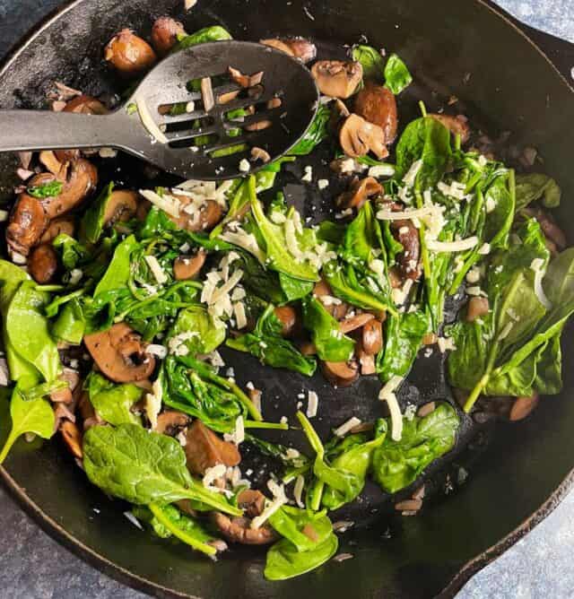 Sautéed Spinach and Mushrooms - Cooking Chat