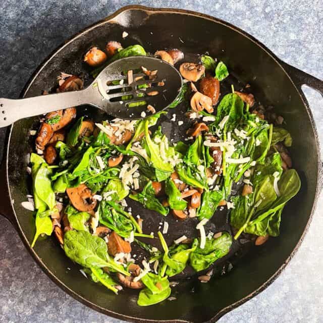 Sautéed Spinach and Mushrooms Cooking Chat