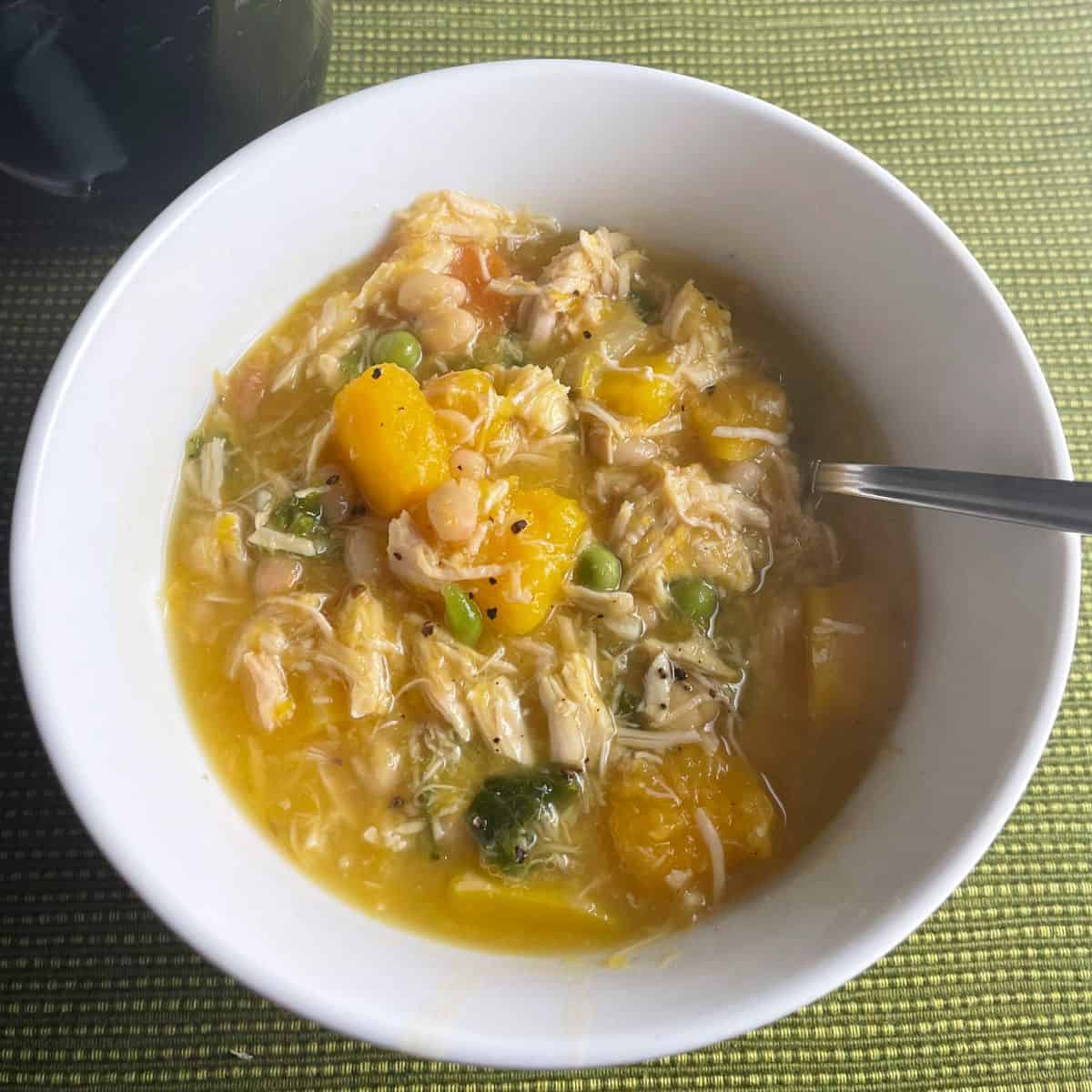 Healthy Leftover Turkey Soup with Black Beans + Corn - Bowl of Delicious