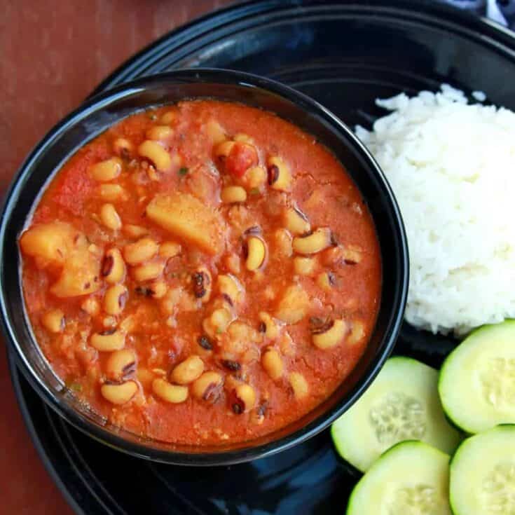 black-eyed pea stew with potatoes and tomatoes