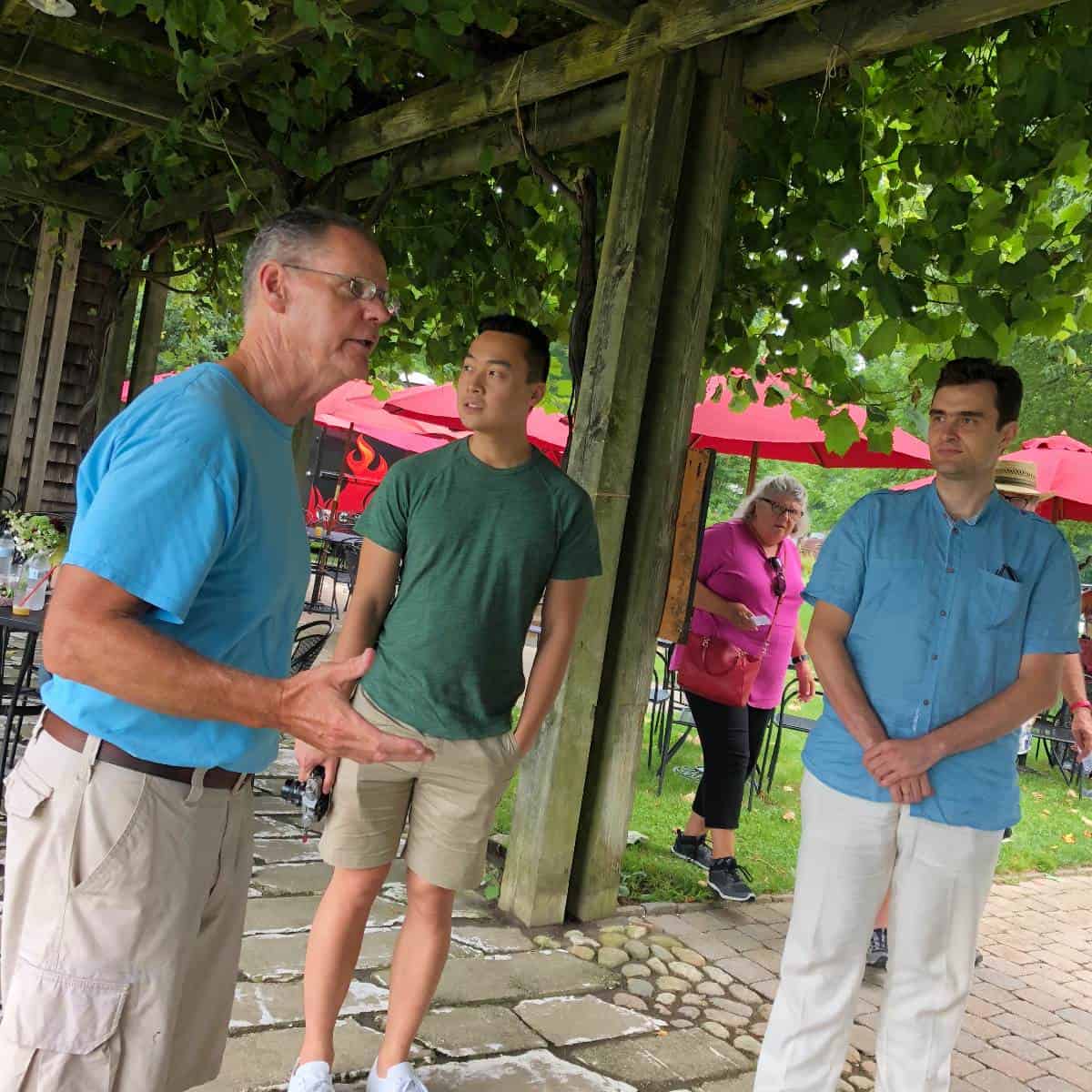 visitors on a tour at Westport Rivers Winery.