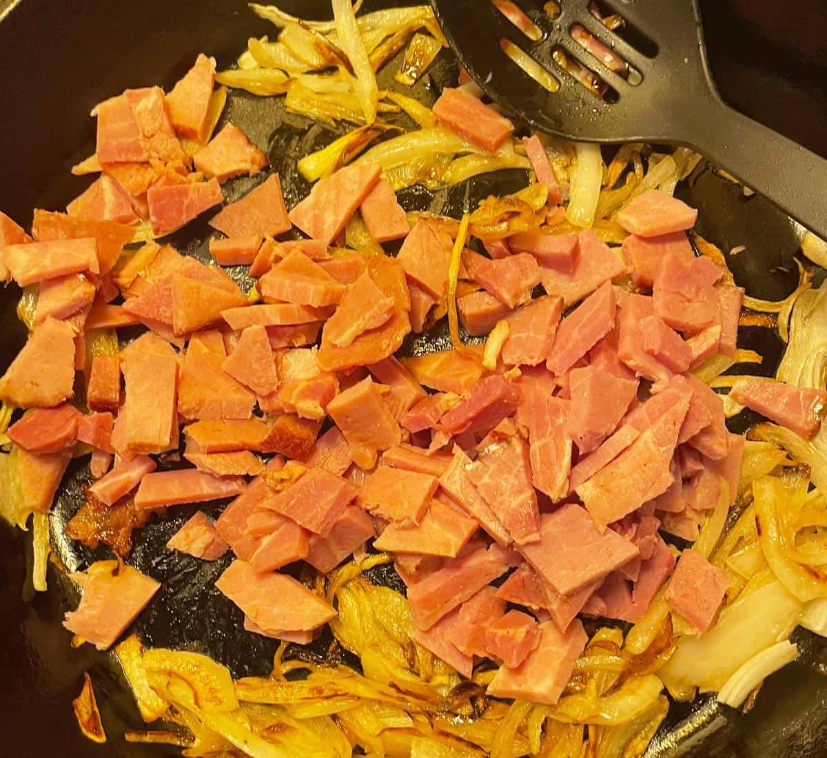 Easy Ham Pasta Skillet Recipe - Fabulessly Frugal