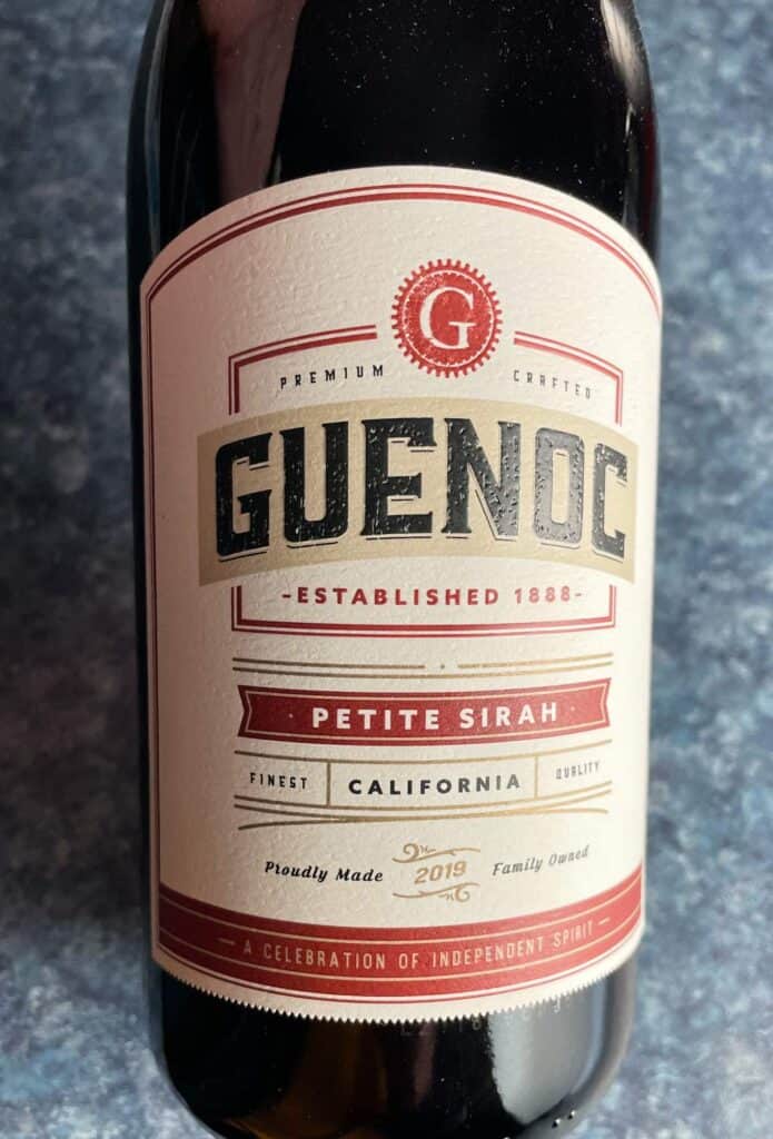 bottle of Guenoc California Petite Sirah.