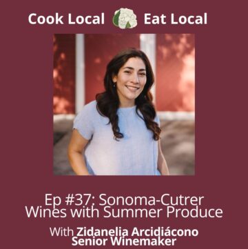 podcast cover art for Cook Local, showing a picture of Sonoma-Cutrer's Senior Winemaker.