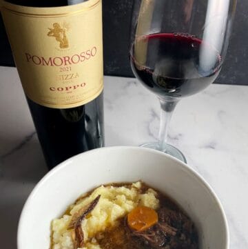 Barbera with beef stew.