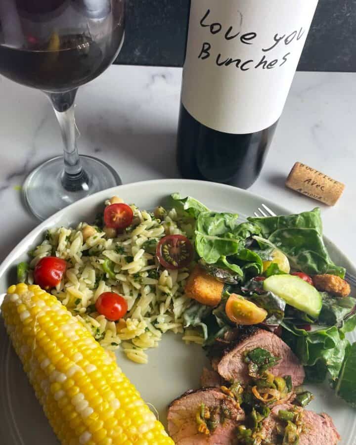 A chillable red wine served with a summer feast.