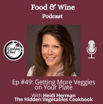Cooking Chat podcast cover art with photo of guest Heidi Herman