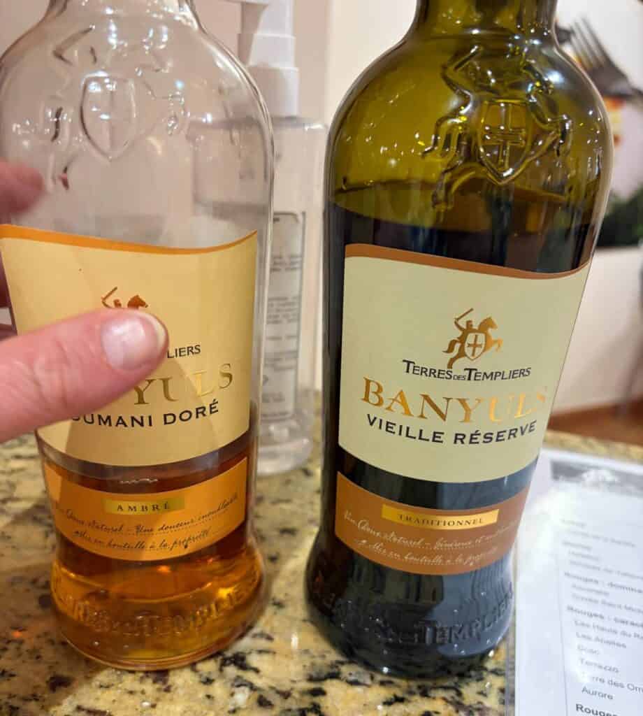 Two Banyuls fortified wines.