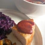 pork chops topped with no-cook BBQ sauce.