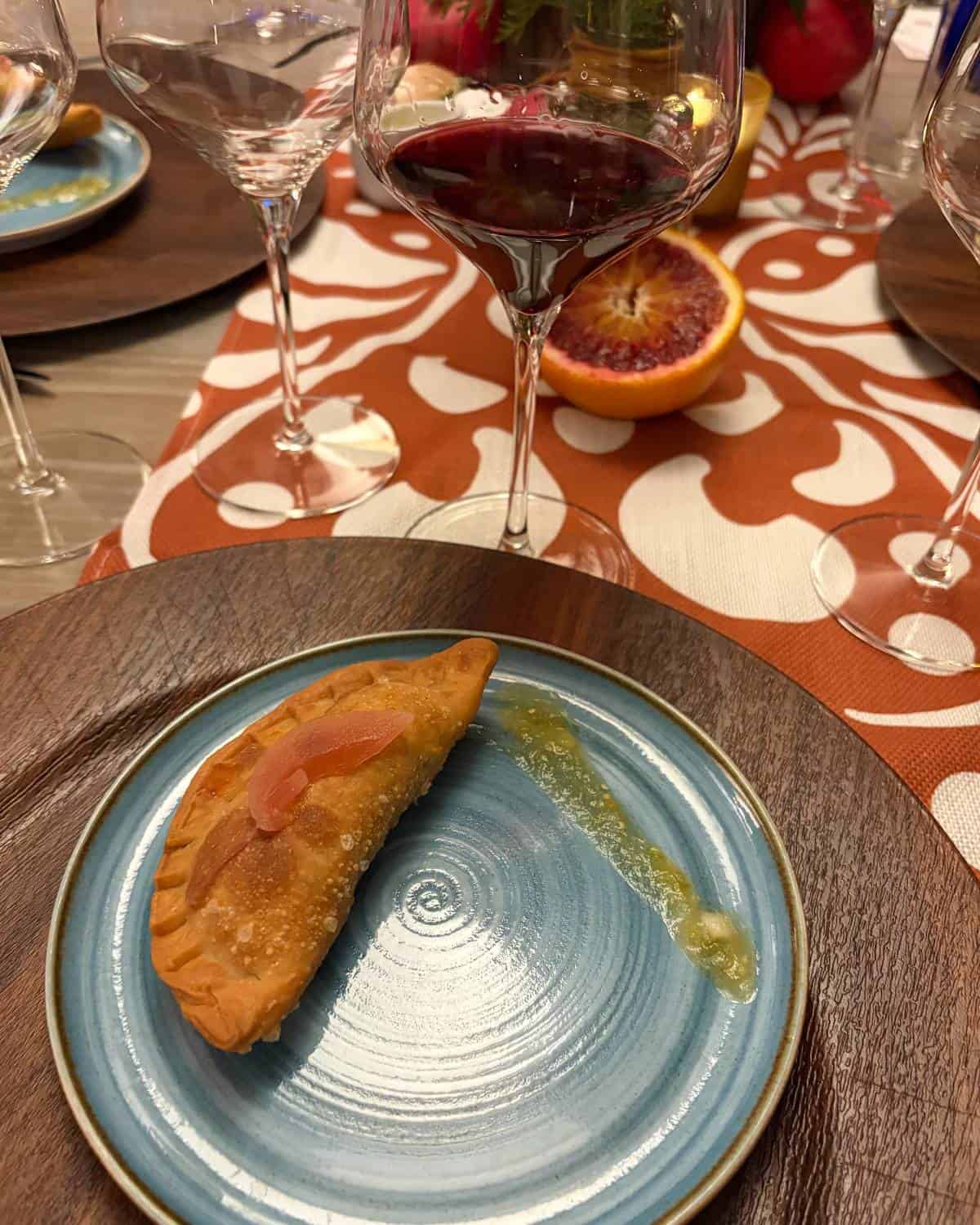 empanada paired with red wine